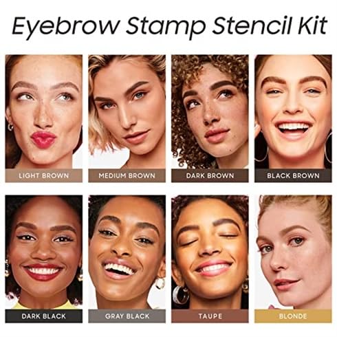 Eyebrow Stamp, Eyebrow Stencil Kit, Smudge-Proof Waterproof, Medium Brown
