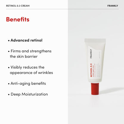 FRANKLY Retinol 0.3% Cream, 0.7oz - Korean Intensive Retinol