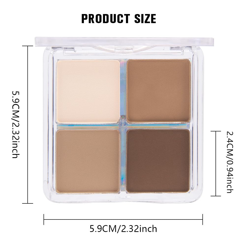 evpct Nude Brown Matte Powder Eyeshadow Quad Palette, Light Nude Pink Natural Dark Brown Matte Smoky High Pigmented Mini Eye Shadow Palette Makeup for Women, Waterproof Smudge Proof Vegan Cruelty-free