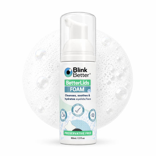 BlinkBetter BetterLids Foaming Eyelid Cleanser – Gentle Daily Foam for Eyelids & Lashes – Soothing Tea Tree Oil Formula with Ectoin & Centella, Non-Stinging, Preservative-Free, 2 fl oz