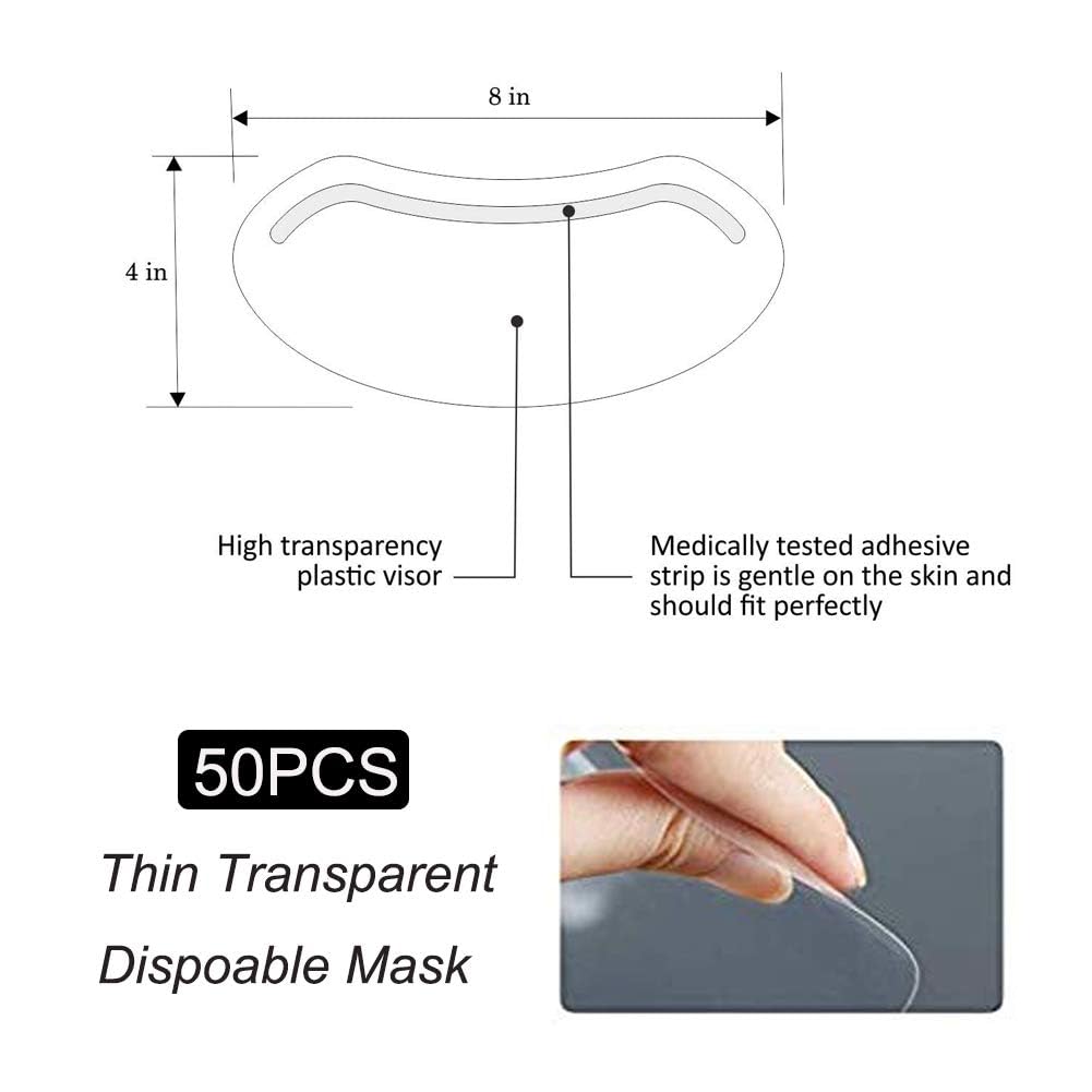 EBANKU Shower Face Shield Eyebrow Eyelash Shield Visors 50 PCS Waterproof