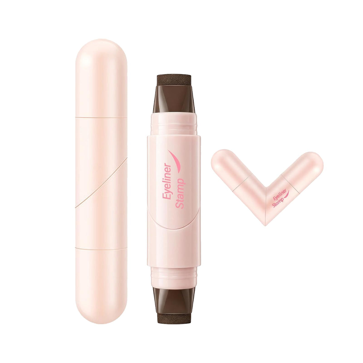 Winged Eyeliner Stamp Pen Dual-Ended Eye Liner Stamp Makeup Pen (Brown)