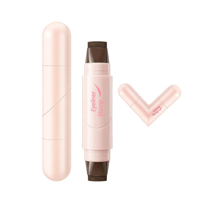 Winged Eyeliner Stamp Pen Dual-Ended Eye Liner Stamp Makeup Pen (Brown)