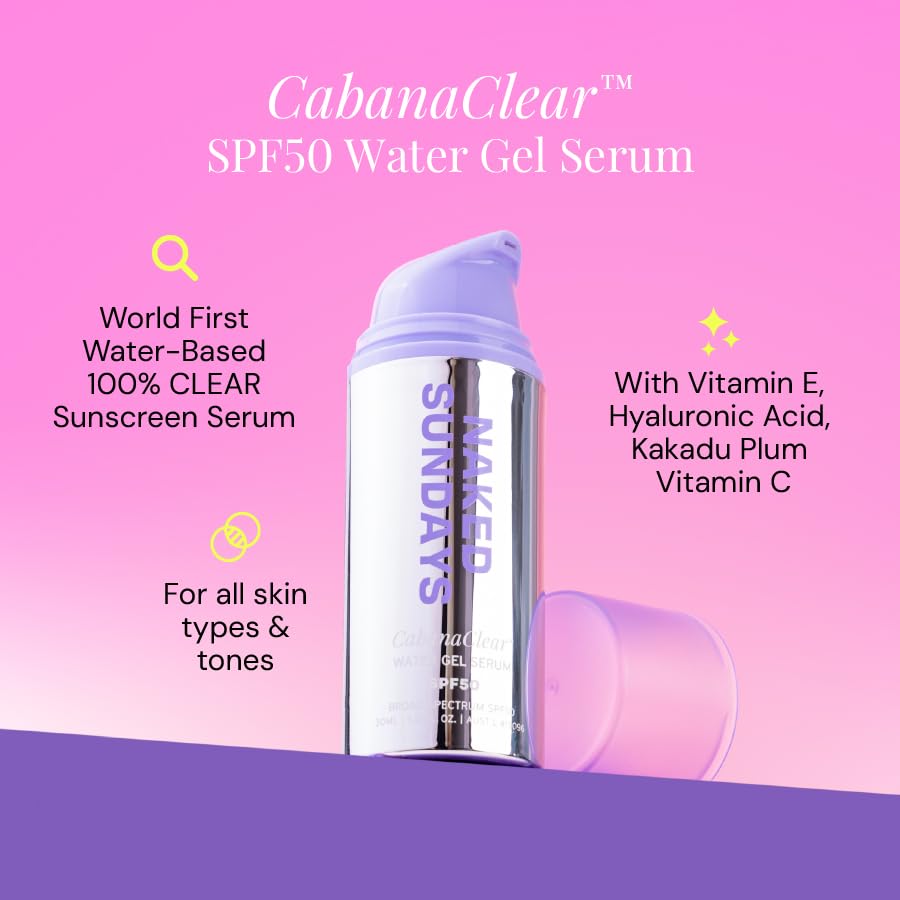 Naked Sundays CabanaClear SPF 50 Water Gel Sunscreen Serum, 30ml