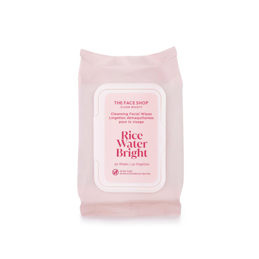 THE FACE SHOP Rice Water Bright Makeup Remover Wipes, 50 Count
