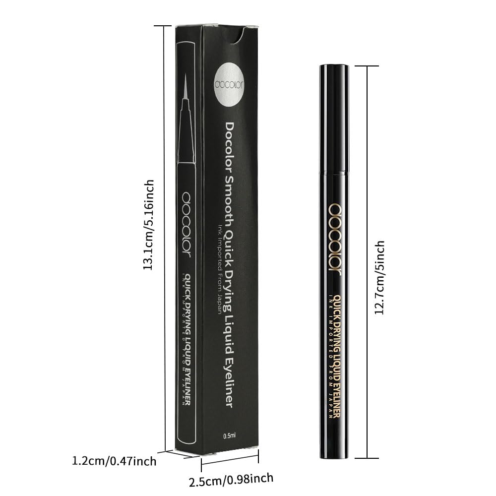 docolor Liquid Eyeliner, Black Eyeliner Pen, Waterproof Eye liner - 1 Pack