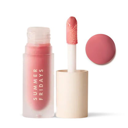 Summer Fridays Dream Lip Oil - Hydrating Tinted Lip Gloss Oil - Non-Sticky Formula with Skincare Benefits for Long-Lasting Softness + Shine - Effortless Beauty Gifts - Rose Bud (0.15 Oz)