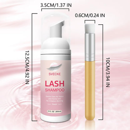 SVECKE Peach Lash Shampoo Kit, Eyelash Extension Cleanser