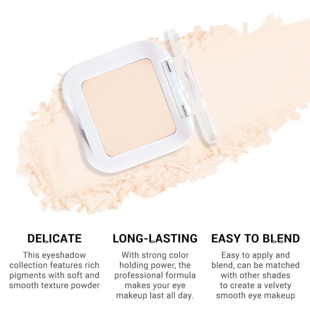 HHLTOH Neutral Nude Eyeshadow Palette, Light Beige Ivory White Matte Eye Shadow, Soft Blendable Natural Everyday Makeup for Mature Skin, Vegan & Cruelty-Free, Sombras para Ojos #11