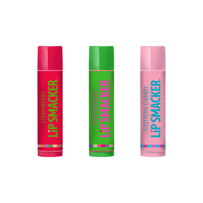Lip Smackers Flavored Lip Balm Original & Best - Moisturizing, Soothing Trio Strawberry, Watermelon, & Cotton Candy