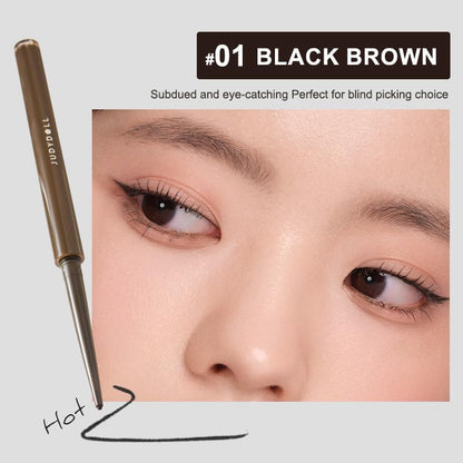 JUDYDOLL Ultrafine Gel Eyeliner Pencil - Brown Eyeliner, Fine Lining For Inner & Outer Eyes, Smudge-Proof & Water-Resistant, Smooth Glide Formula (01 Black Brown)