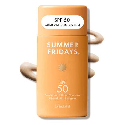 Summer Fridays ShadeDrops SPF 50 Mineral Milk Sunscreen (1.7 Oz)