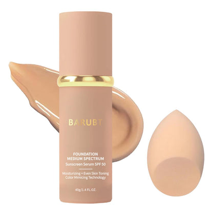 BARUBT 4 in 1 Color Changing Foundation SPF 50, 1.41 fl oz Liquid Makeup