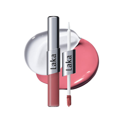Laka Perfect Twin Lip - Dual-Ended Matte Liquid Lipstick & Clear Gloss | Transfer Proof Color | High Pigmented Lightweight Non-Sticky | Korean Makeup | #904 City Pink (Muted Cool Pink), 0.31oz