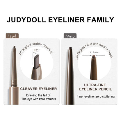 JUDYDOLL Ultrafine Gel Eyeliner Pencil - Brown Eyeliner, Fine Lining For Inner & Outer Eyes, Smudge-Proof & Water-Resistant, Smooth Glide Formula (01 Black Brown)