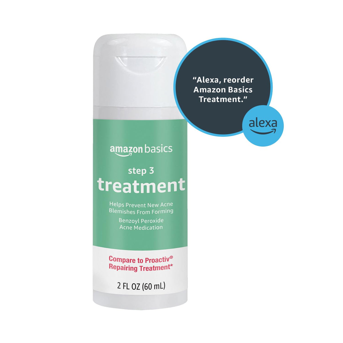 Amazon Basics 3-Step Acne Remedy System Treatment with 2.5% Benzoyl Peroxide for Breakouts and Blemish Treatment, 2 Fluid Ounces, 1-Pack