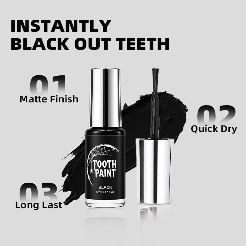 Black Tooth Paint, Black Out Teeth Makeup Solutiont, Cosplay Teeth