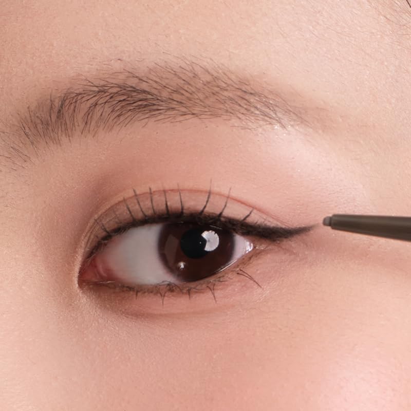 JUDYDOLL Ultrafine Gel Eyeliner Pencil - Brown Eyeliner, Fine Lining For Inner & Outer Eyes, Smudge-Proof & Water-Resistant, Smooth Glide Formula (01 Black Brown)