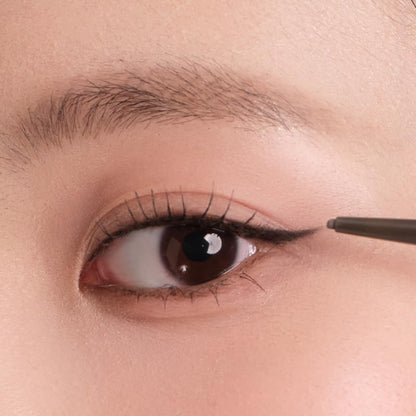 JUDYDOLL Ultrafine Gel Eyeliner Pencil - Brown Eyeliner, Fine Lining For Inner & Outer Eyes, Smudge-Proof & Water-Resistant, Smooth Glide Formula (01 Black Brown)