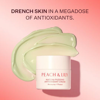 Peach & Lily - Matcha Pudding Antioxidant Cream (1.69 fl oz) - Face Moisturizer Cream - Protect & Hydrate Skin - Green Tea, Vitamin B3, Niacinamide - Self Care - Vegan, Cruelty Free - Korean Skincare