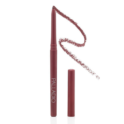 Palladio, Retractable Waterproof Lip Liner High Pigmented and Creamy Color Slim Twist Up Smudge Proof Formula with Long Lasting All Day Wear No Sharpener Required, Plum