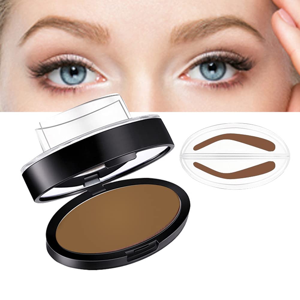 GL-Turelifes Eyebrow Stamp Powder Perfect Eyebrow Power Seal Nature Brow Stamp Makeup Tool Delicate Eyebrow Shape for Professional and beginner (#5 Light Brown)