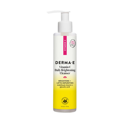 DERMA E Vitamin C Daily Brightening Cleanser, 6 Fl Oz Hydrating Face Wash