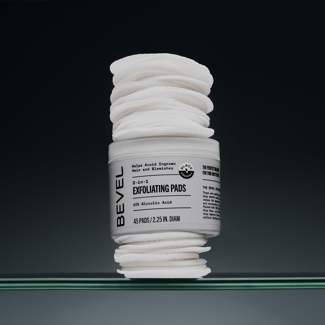 Bevel 10% Glycolic Acid Toner Pads for Face, Helps Remove Dead Skin Cells