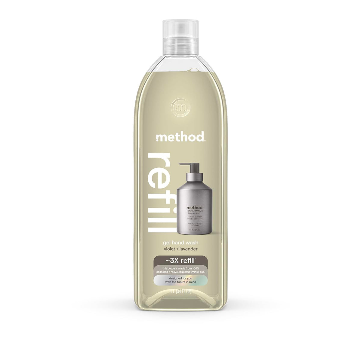 method Premium Gel Hand Wash Refill, Violet + Lavender, 34 fl oz