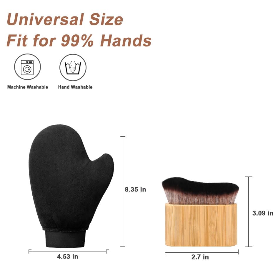 2 in 1 Self Tanning Mitt Kit,Self Tanner Mitt Applicator,Tanning Brush