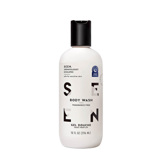 SEEN Body Wash, Fragrance Free - Non-Comedogenic & Non-Irritating Body Wash- Dermatologist-Developed - Safe for Sensitive, Eczema & Acne Prone Skin