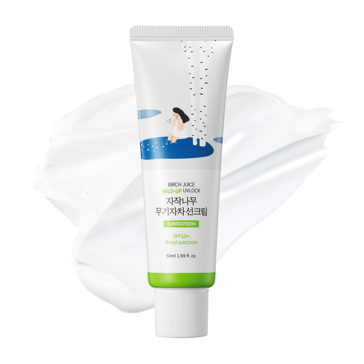 ROUND LAB Birch Juice Mild-up UV LOCK SPF 50+, 1.69 Fl Oz