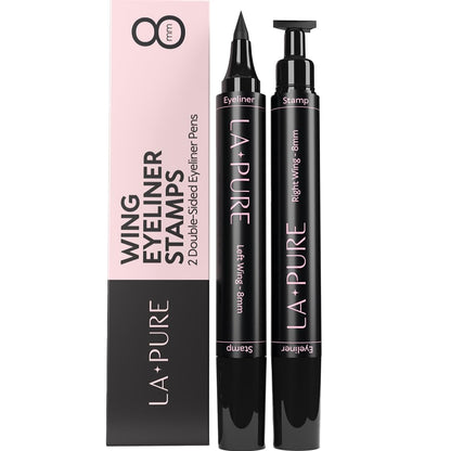 LA PURE Winged Eyeliner Stamp for Easy Cat Eye Makeup 2x, Black – 8mm