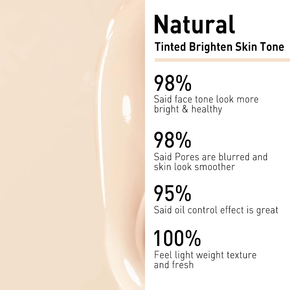 CATKIN Beige Tinted Face Makeup Primer Base Brighten Even Skin Tone Correcting Cream Veil Blur Pores Oil Control Infused with Hyaluronic acid Light Make up for All Skin