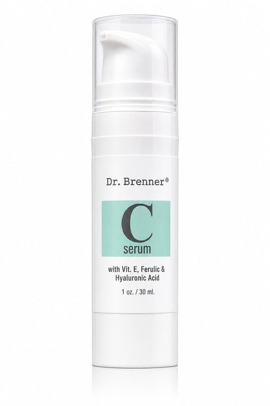 Vitamin C Serum 20% Pure L-Ascorbic Acid, Ferulic Acid, Vitamin E and Hyaluronic Acid for Face and Eyes Natural Anti Aging Anti Wrinkle 1oz. by Dr. Brenner
