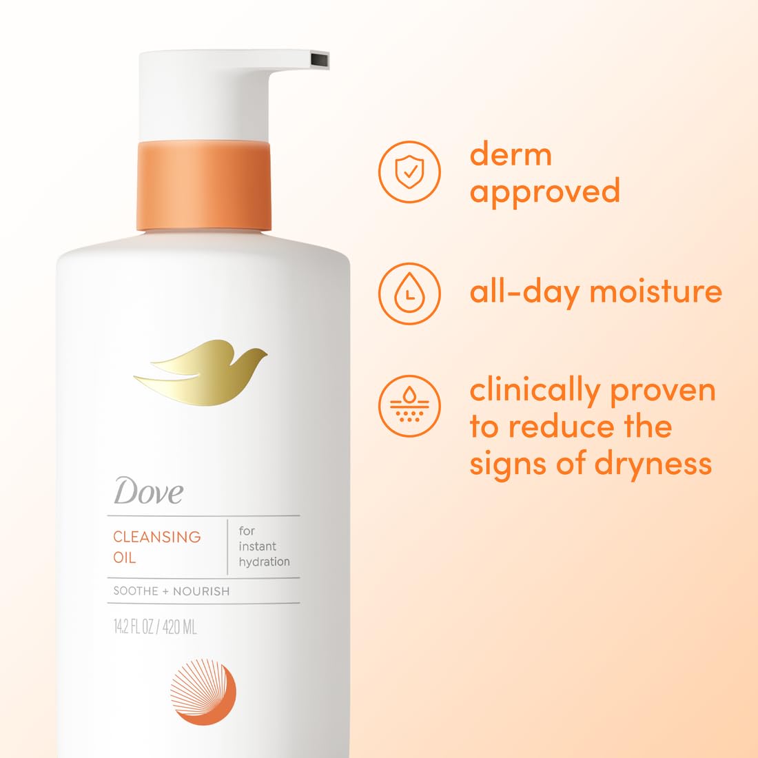 Dove Oil Body Wash for Women, Ultra Moisturizing Soothes Dry Skin, 14.2 oz