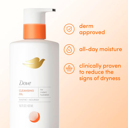 Dove Oil Body Wash for Women, Ultra Moisturizing Soothes Dry Skin, 14.2 oz