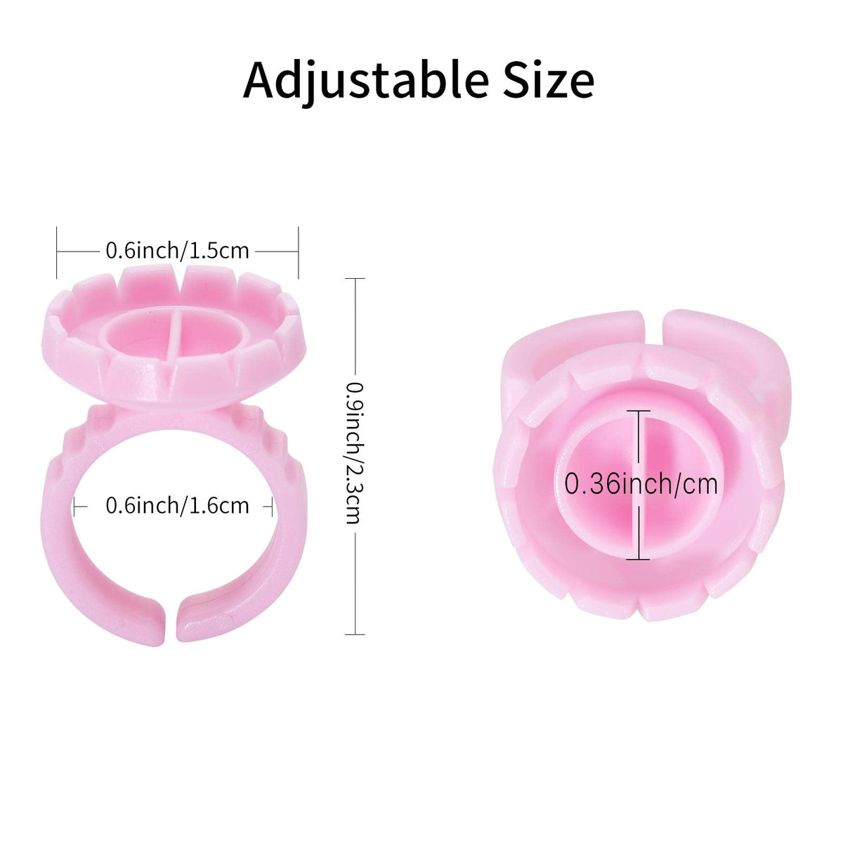 Miuffue 300 Pcs Glue Rings Smart Glue Holder for Eyelash Extensions