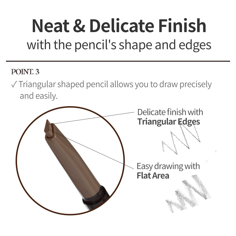 ETUDE Drawing Eye Brow #2 Grey Brown | Long Lasting Eyebrow Pencil for Soft Textured Natural Daily Look Eyebrow Makeup