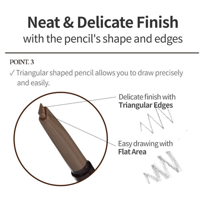 ETUDE Drawing Eye Brow #2 Grey Brown | Long Lasting Eyebrow Pencil for Soft Textured Natural Daily Look Eyebrow Makeup
