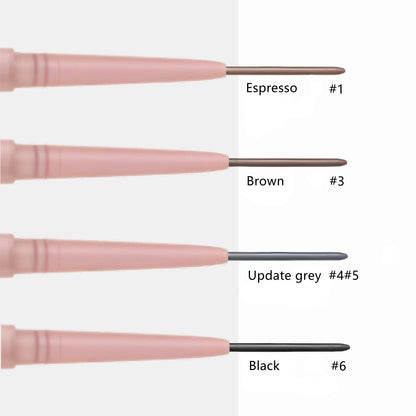 Grey Eyebrow Pencil,2Pcs Professional Micro Brow Pencil with Spoolie Brush