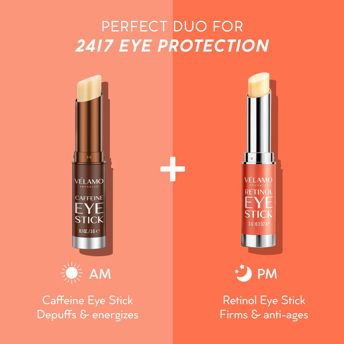 VELAMO ADVANCED Retinol Eye Stick: Renewing & Firming Under Eye Balm for Dark Circles, Puffiness, Fine Lines & Wrinkles - Travel Essentials, Portable & Perfect for On-the-go Use, 0.1 OZ/3g