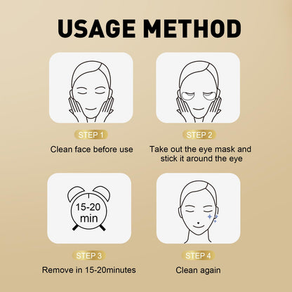 CHMI 24K Gold Under Eye Patches 100 Pairs Collagen, Dark Circles, Wrinkles