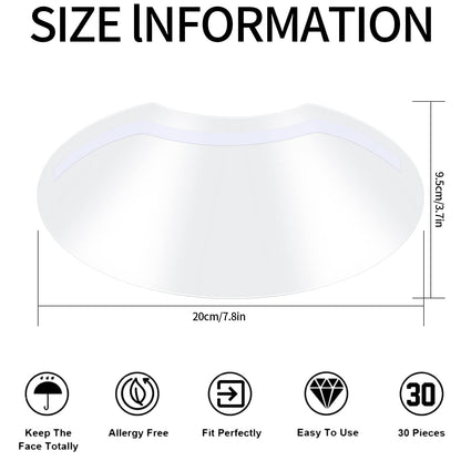 Siyurongg 50 Pcs Shower Face Eye Shields, Eyebrow Shower Shield Visors, Eyelash Extensions Shower Face Shield, Microblading Makeup Protector Face Cover Shield for Hairspray Salon Eyelid Aftercare