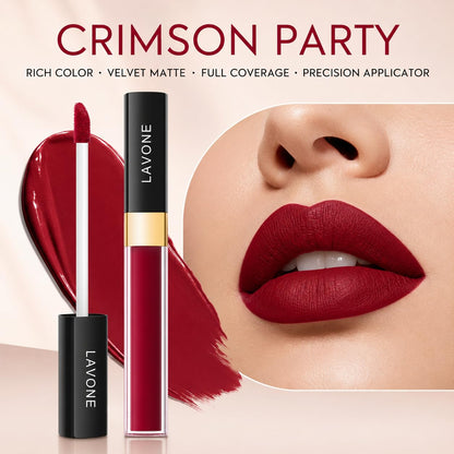LAVONE Matte Lipstick, Long Lasting Lipstick for Women - Crimson Party