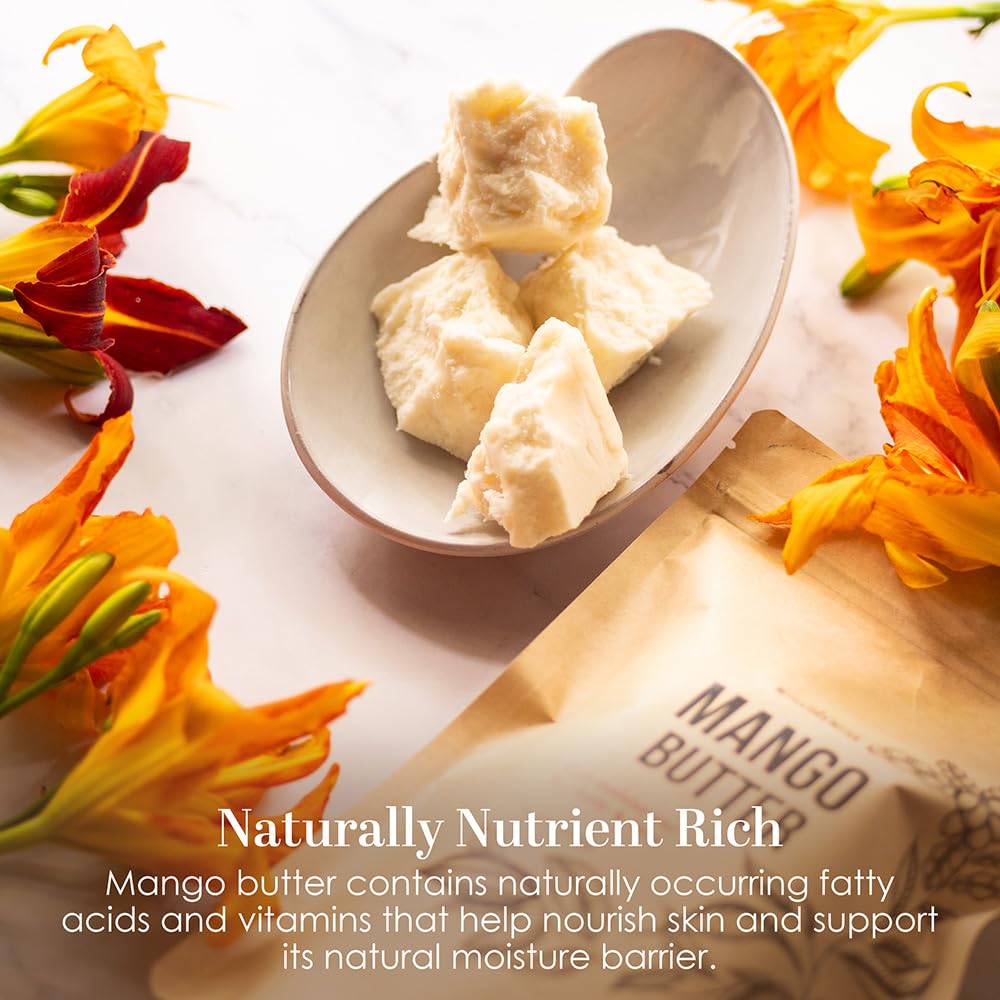 Mango Butter - 100% Pure Raw Mango Seed Butter Unrefined, 8 oz Block