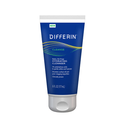 Differin Daily Oil Free Hydrating Face Wash for Acne Prone Skin, 6oz