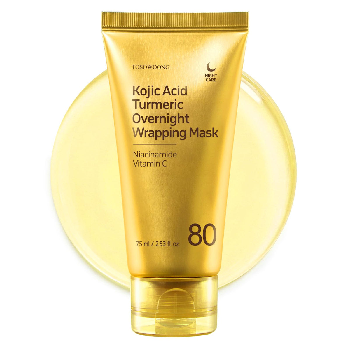TOSOWOONG Kojic Acid Turmeric Overnight Wrapping Mask for Dark Spots, Glow