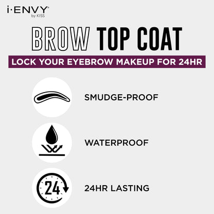i-ENVY by KISS Eyebrow Sealer, Clear Eyebrow Setting Topcoat for Perfect Brows, 24 Hour Long Lasting Waterproof, Smudge-Proof, Sweat-Proof for Extreme Hold, Non-Glossy Finish with Brush Applicator