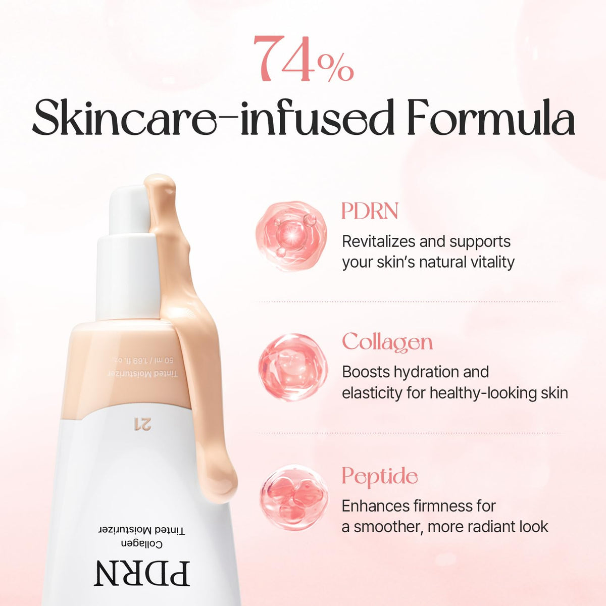 mixsoon PDRN Collagen Tinted Moisturizer - Skincare-Infused Base with Rice PDRN & Peptides, 24H Vibrant Glow & Luminous Hydration, 10 Shades 50ml / 1.69 fl.oz. Korean Glass Skin (No. 27 Unseen)